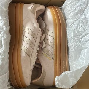 Adidas Pink and Tan Sneakers